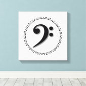 Bass Clef Music Note Design Canvas Afdruk (Insitu (Houten vloer))