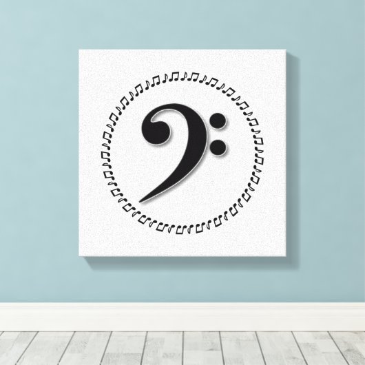 Bass Clef Music Note Design Canvas Afdruk (Insitu (Houten vloer))