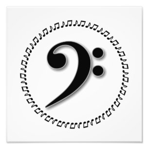 Bass Clef Music Note Design Foto Afdruk