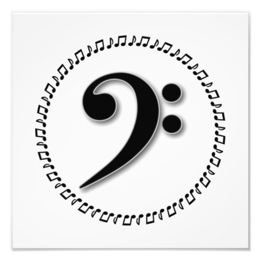 Bass Clef Music Note Design Foto Afdruk (Voorkant)