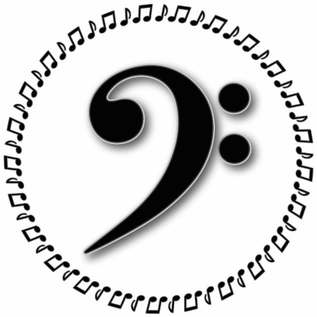 Bass Clef Music Note Design Fotobeeldje Magneet (Voorkant)
