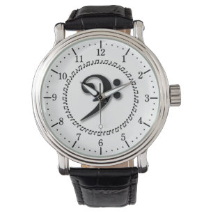 Bass Clef Music Note Design Horloge