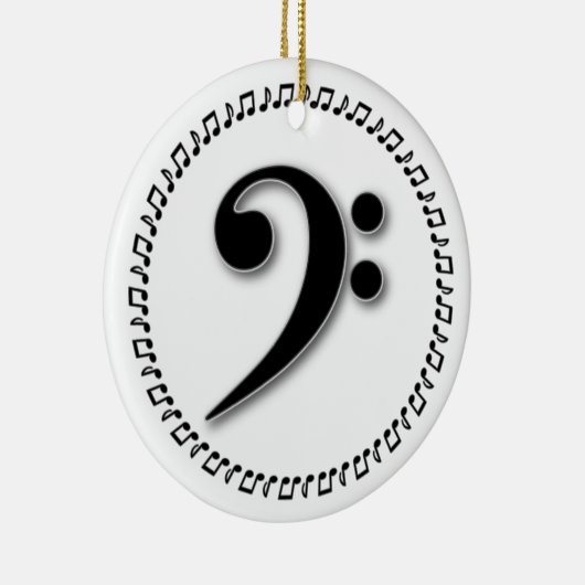 Bass Clef Music Note Design Keramisch Ornament (Rechts)