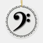 Bass Clef Music Note Design Keramisch Ornament (Voorkant)