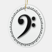 Bass Clef Music Note Design Keramisch Ornament (Links)