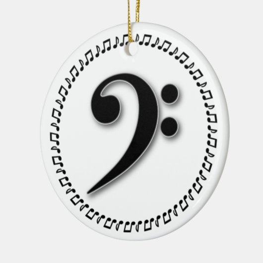 Bass Clef Music Note Design Keramisch Ornament (Links)