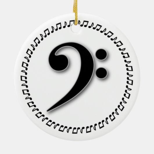 Bass Clef Music Note Design Keramisch Ornament (Achterkant)