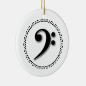 Bass Clef Music Note Design Keramisch Ornament (Rechts)