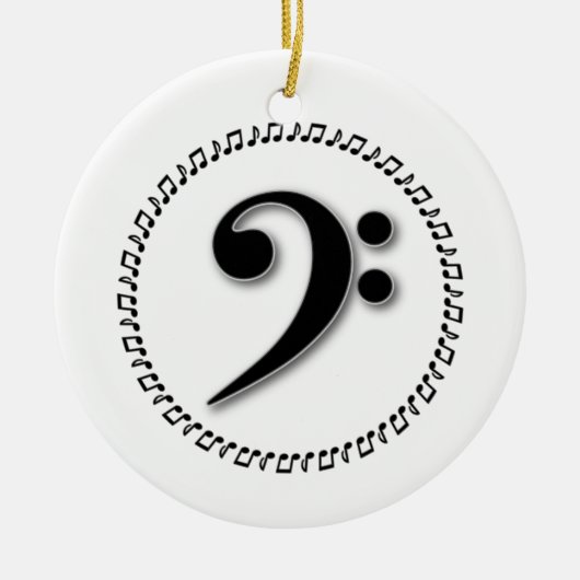 Bass Clef Music Note Design Keramisch Ornament (Voorkant)