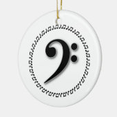 Bass Clef Music Note Design Keramisch Ornament (Links)