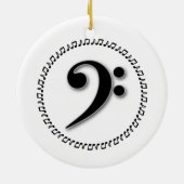 Bass Clef Music Note Design Keramisch Ornament (Achterkant)