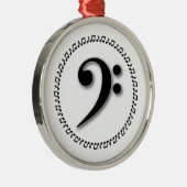 Bass Clef Music Note Design Metalen Ornament (Rechts)