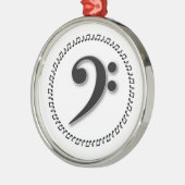 Bass Clef Music Note Design Metalen Ornament (Links)