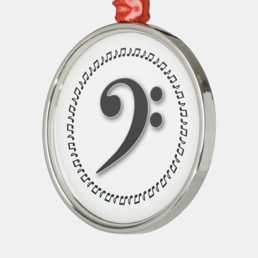 Bass Clef Music Note Design Metalen Ornament (Links)