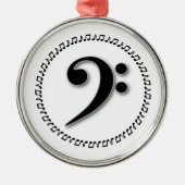 Bass Clef Music Note Design Metalen Ornament (Voorkant)