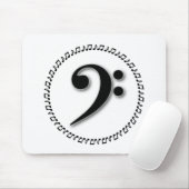 Bass Clef Music Note Design Muismat (Met muis)