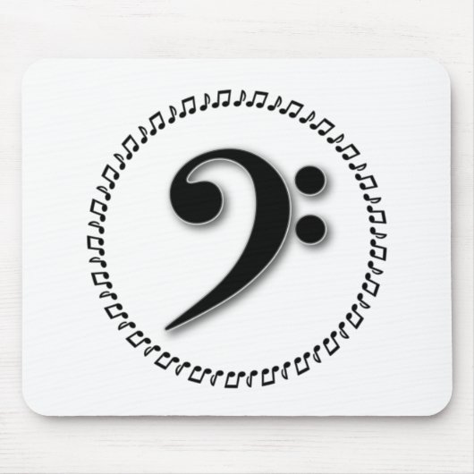 Bass Clef Music Note Design Muismat (Voorkant)