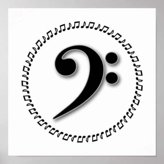 Bass Clef Music Note Design Poster (Voorkant)