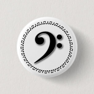 Bass Clef Music Note Design Ronde Button 3,2 Cm