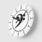 Bass Clef Music Note Design Ronde Klok (Hoek)