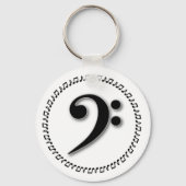 Bass Clef Music Note Design Sleutelhanger (Voorkant)