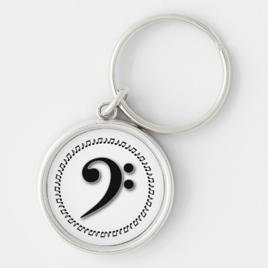 Bass Clef Music Note Design Sleutelhanger (Voorkant)