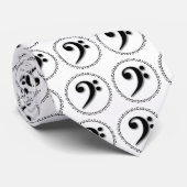 Bass Clef Music Note Design Stropdas (Opgerold)