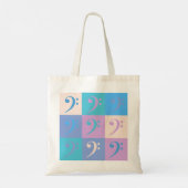 Bass Clef Music Pastel Pattern Tote Bag (Achterkant)