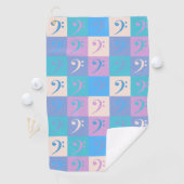 Bass Clef Music Pattern Pastel Golfhanddoek (Insitu)