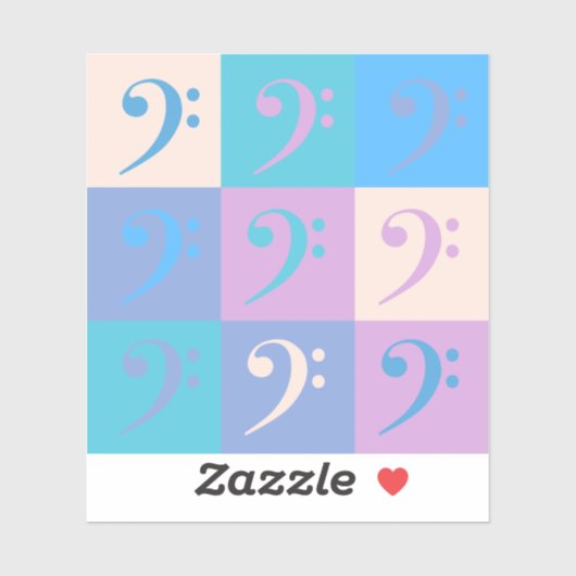 Bass Clef Music Pattern Pastel Sticker (Vel)