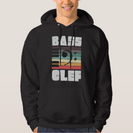Bass Clef Music Retro bassist Musician Hoodie