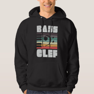 Bass Clef Music Retro bassist Musician Hoodie