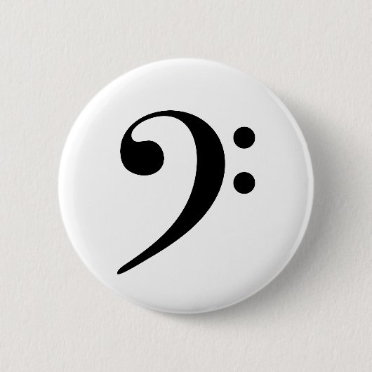 Bass Clef Music Ronde Button 5,7 Cm (Voorkant)