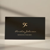 Bass Clef Music Teacher Gold&Black Professional Visitekaartje