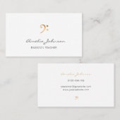 Bass Clef Music Teacher Gold Professional Wit Visitekaartje (Voorkant / Achterkant)