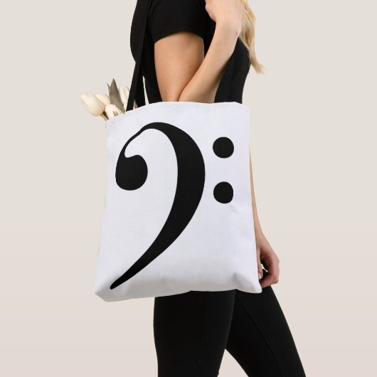 Bass Clef Musical Canvas tas (Dichtbij)