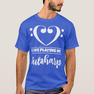 Bass Clef Musical Heart I love play My Autoharp T-shirt