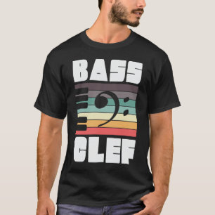 Bass Clef Muzieknoten Digitale Kunst T-shirt