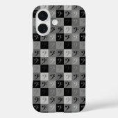 Bass Clef Muziekpatroon Grijs en Zwart Case-Mate iPhone Case (Achterkant)