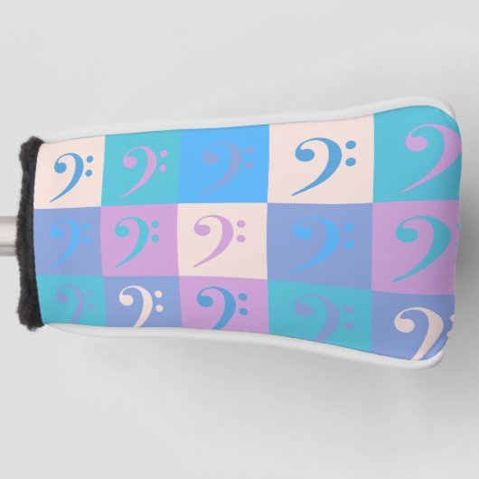 Bass Clef Pastel Music Pattern Golfheadcover (Voorkant)