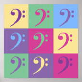 Bass Clef Patroon Heldere kleur Patroon Poster (Voorkant)