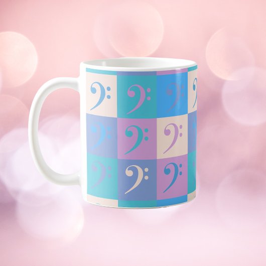 Bass Clef Patter Music Pastel Colors Koffiemok