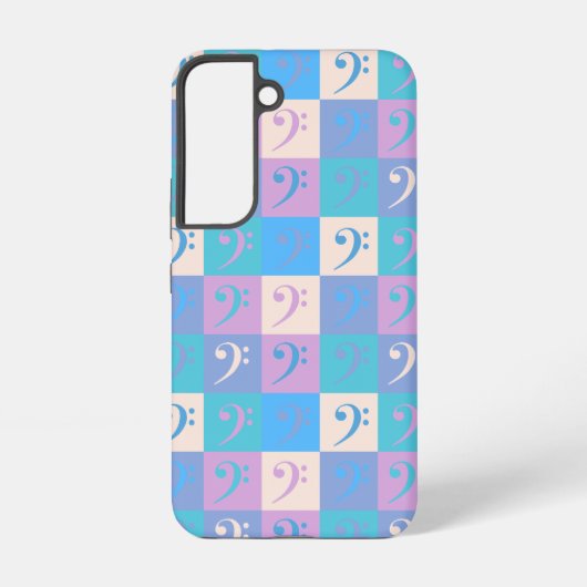 Bass Clef Pattern Music Pastel Samsung Galaxy Hoesje (Achterkant)
