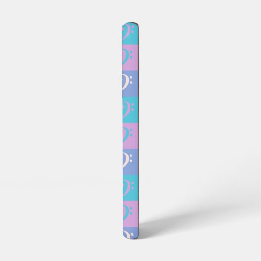 Bass Clef Pattern Music Pastel Samsung Galaxy Hoesje (Linkerkant)