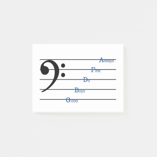 Bass Clef Post-it Notes (regelrijmpjes) (Voorkant)