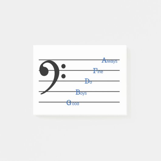 Bass Clef Post-it Notes (regelrijmpjes) (Voorkant)
