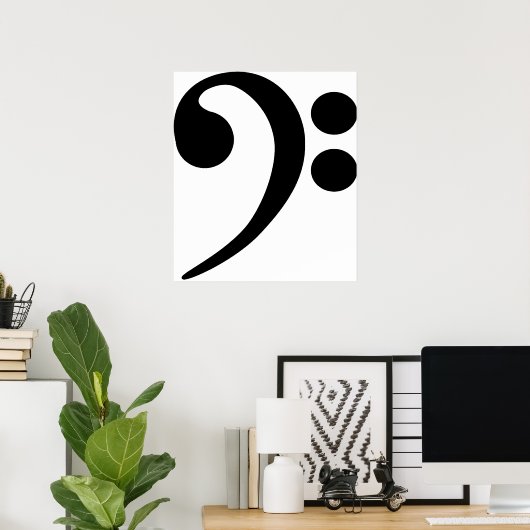 Bass Clef Poster (Thuiskantoor)