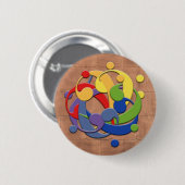 Bass Clef Rainbow Ball Puzzle Ronde Button 5,7 Cm (Voorkant /achterkant)