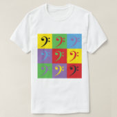 Bass Clef Rainbow Muziekpatroon T-shirt (Design voorkant)