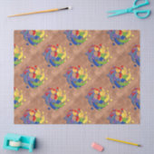 Bass Clef Rainbow Puzzle Ball on Copper Shingles Tissuepapier (Craft)